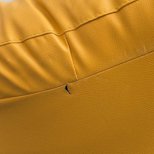 Yellow Vintage Three-Seater Leather Sofa, 1990s For Sale - Image 8 of 10