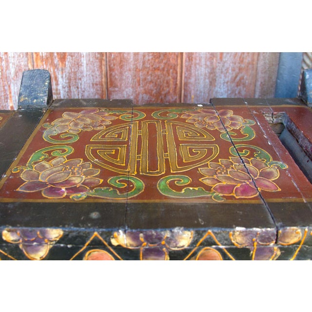 Ebony Antique Tibetan Painted Rice Grinder For Sale - Image 8 of 12