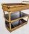 1980s Vintage Mid Century Modern Bamboo Rattan Ebonized 3 Tier Bar Cart For Sale - Image 5 of 8