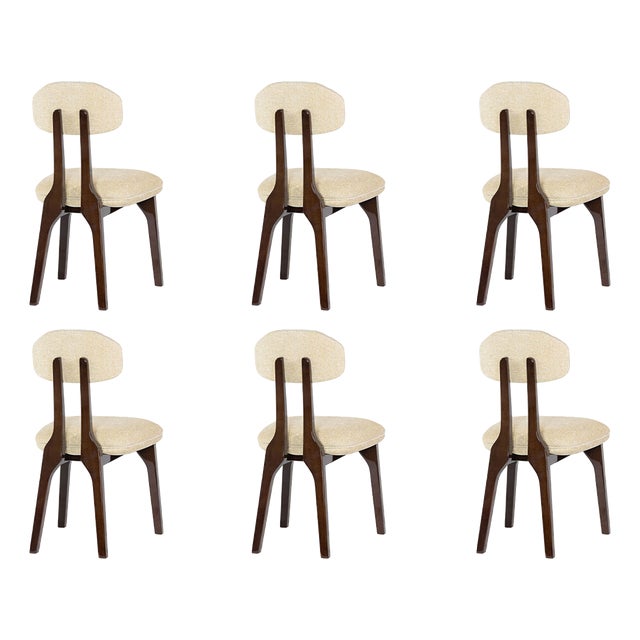 Silhouette Dining Chairs in Chenille Fabric by InsidherLand, Set of 6 For Sale
