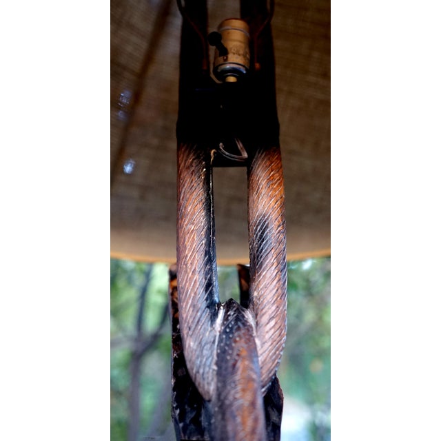 Vintage Chi Wara Inspired Life Sized Hand Carved Floor Lamp For Sale - Image 12 of 13