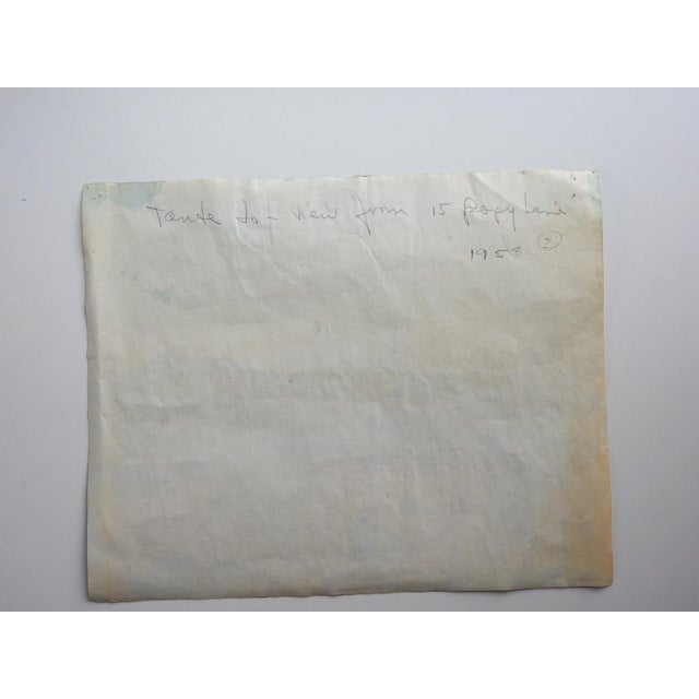 1958 Coastal Landscape Watercolor Painting For Sale - Image 4 of 4