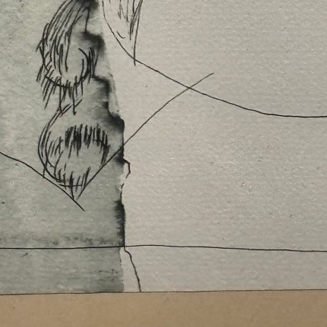 Watercolor painting "Woman's Face" by the great artist Bruno Cassinari, 1961. Signed and dated lower left. Dimensions: 47...