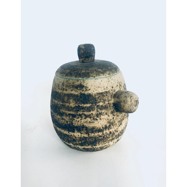 Brutalist Dutch Art Ceramic Pot by Pieter Groeneveldt, Netherlands, 1960s For Sale - Image 14 of 18