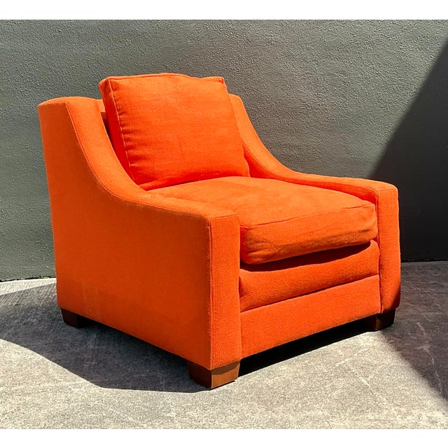 Contemporary Vintage Ralph Lauren Upholstered Lounge Chair For Sale - Image 3 of 12