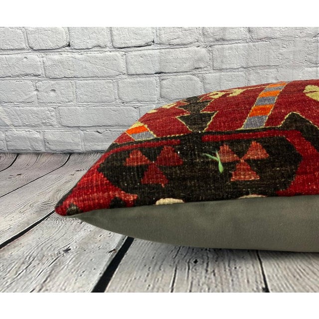 16 x 24 Kilim Pillow Turkish Cushion Sunburst Serenity Pillow Cushion Cover For Sale - Image 4 of 4