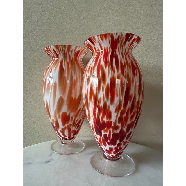Glass Vintage Mid-Century Modern Handblown Art Glass Small Vases For Sale - Image 7 of 8