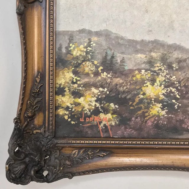 Antique Framed Oil Painting on Canvas by De Kok For Sale - Image 10 of 12