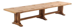 Large Exceptional French Solid Oak Triple-Pedestal Table, C 1945.