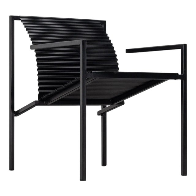 Postmodern Armchair in Folded Metal, Italy, 1980s For Sale