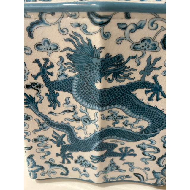 Turquoise Port 68 Turquoise and White Ginger Jar, Discontinued For Sale - Image 8 of 8