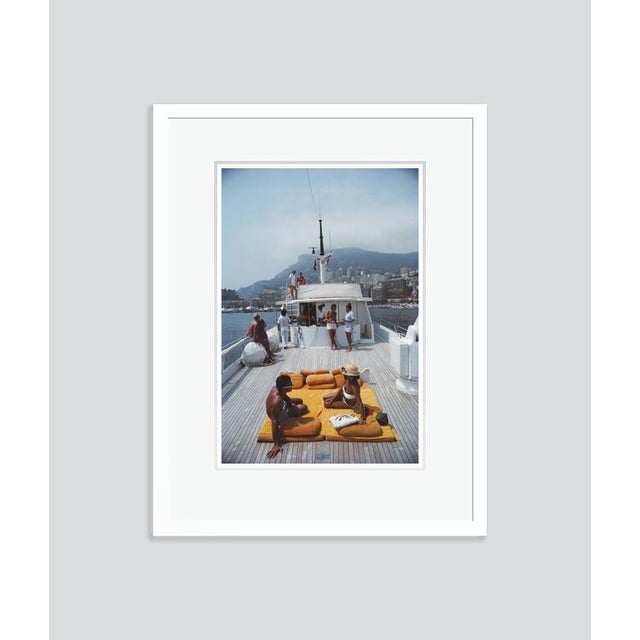 Modern Scotti’s Yacht 1981 by Slim Aarons Framed C Print For Sale - Image 3 of 3