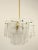 Icicle Brass Ice Glass Chandelier attributed to Kinkeldey, Germany, 1960s For Sale - Image 6 of 11