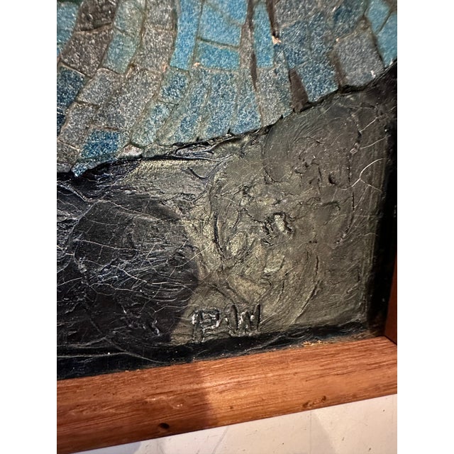 Blue Vintage Boho Chic Mosaic Portrait For Sale - Image 8 of 9