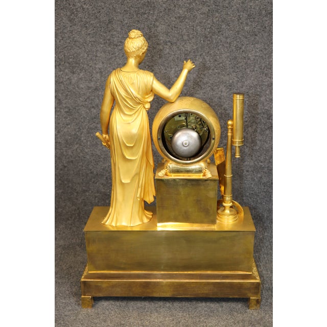 19th C. Large French Empire Bronze Gilded Ormolu Figural Clock For Sale In Philadelphia - Image 6 of 17