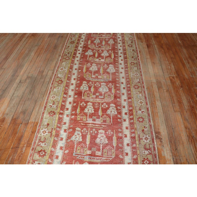 Soft Red Antique Turkish Melas Early 20th Century Runner - 3'5" x 13' For Sale - Image 13 of 18