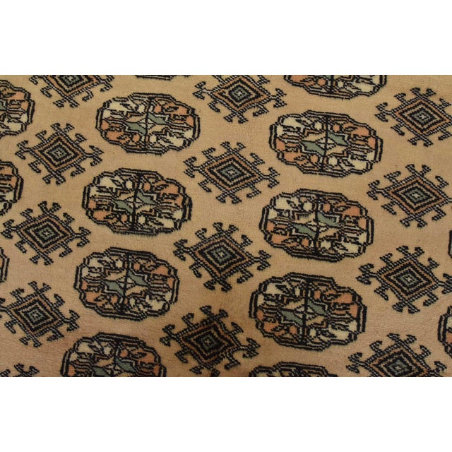 Textile Bokhara Rug 5’2” X 8′ Beige Wool Tribal Hand-Knotted Oriental Carpet For Sale - Image 7 of 12