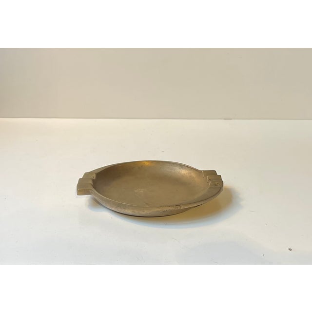 Gold Art Deco Ashtray in Bronze by Cawa, 1930s For Sale - Image 8 of 9