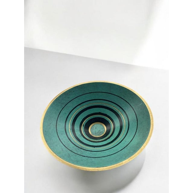 Elegant art deco footed bowl produced by wmf as part of the celebrated ikora line in germany during the 1930s. The...