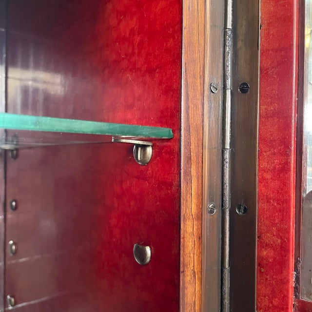 Italian Art Deco Bar Cabinet with Lamp in Wood and Glass, 1930s For Sale - Image 13 of 18