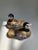 1970s Mexican Folk Art Brass and Ceramic Ducks - a Pair For Sale - Image 4 of 13