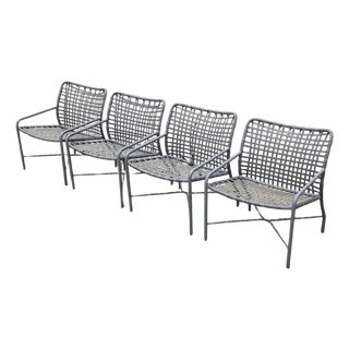 Late 20th Century Tropitone Leilani Brown Jordan Aluminum Frame Pool Patio Lounge Chairs - Set 4 For Sale