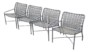 Late 20th Century Tropitone Leilani Brown Jordan Aluminum Frame Pool Patio Lounge Chairs - Set 4