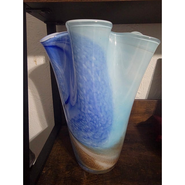 1990s Vintage Alicja Watra Hand Blown Art Glass Vase Poland For Sale - Image 5 of 9