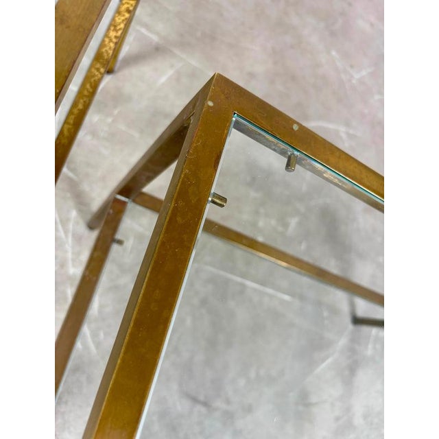 Brass and Glass Side Tables, 1960s For Sale - Image 6 of 9