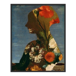 Floral Silhouette 2 by Lara Fowler in Black Frame, Large Art Print For Sale