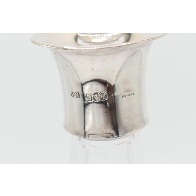 1920s 1920s Irish Cut Crystal Decanter With Sterling Silver Collar For Sale - Image 5 of 14