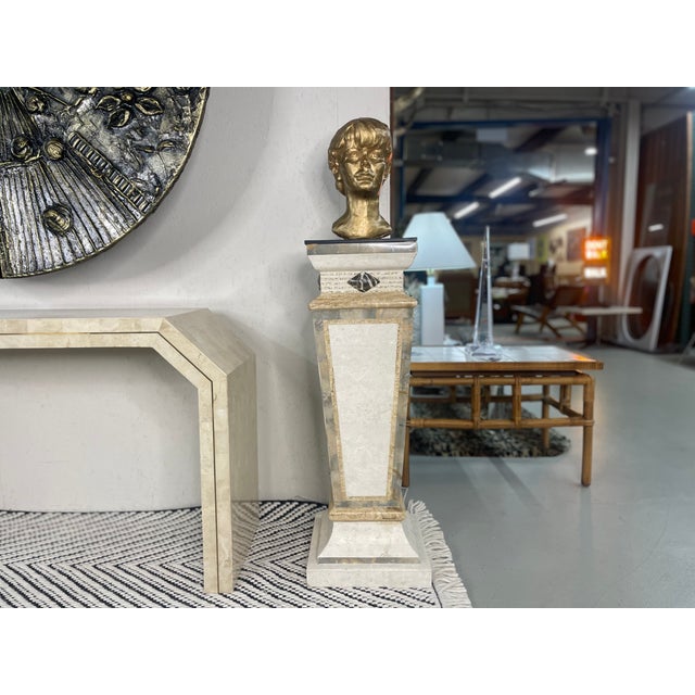 Tall Neo-Deco Tessellated Stone Pedestal, Attributed to Maitland-Smith For Sale - Image 12 of 13