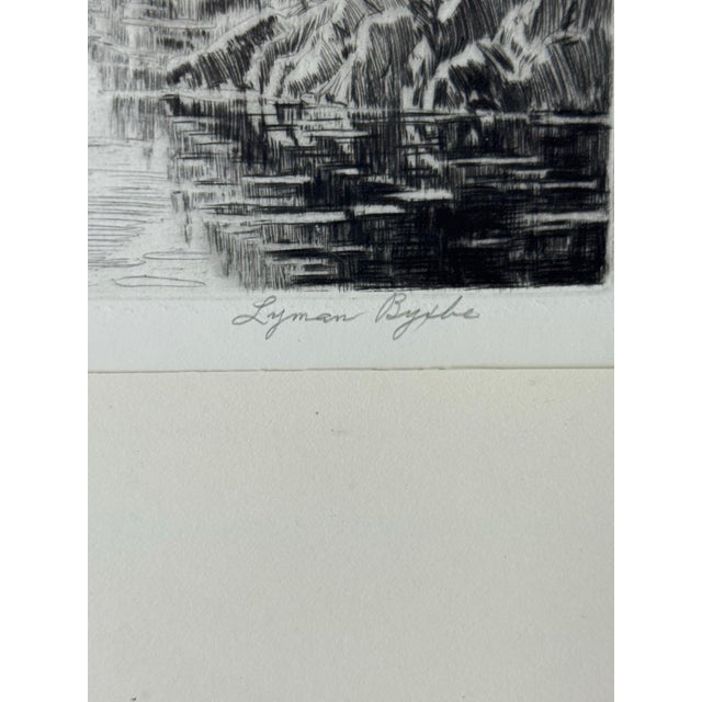 1920s 1920s Lyman Byxbe “Dream Lake” Original Etching, Rocky Mountain Landscape For Sale - Image 5 of 10