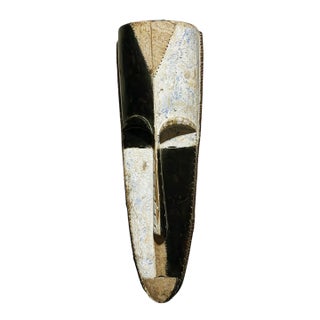 Vintage Large Fang Mask Elongated Face Gabon African Mask 32.25" H For Sale