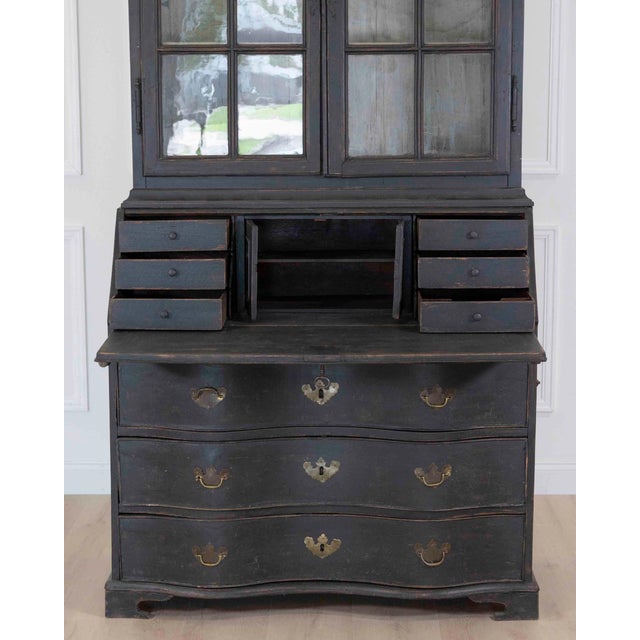 Black Swedish 18th Century Baroque Vitrine For Sale - Image 8 of 12