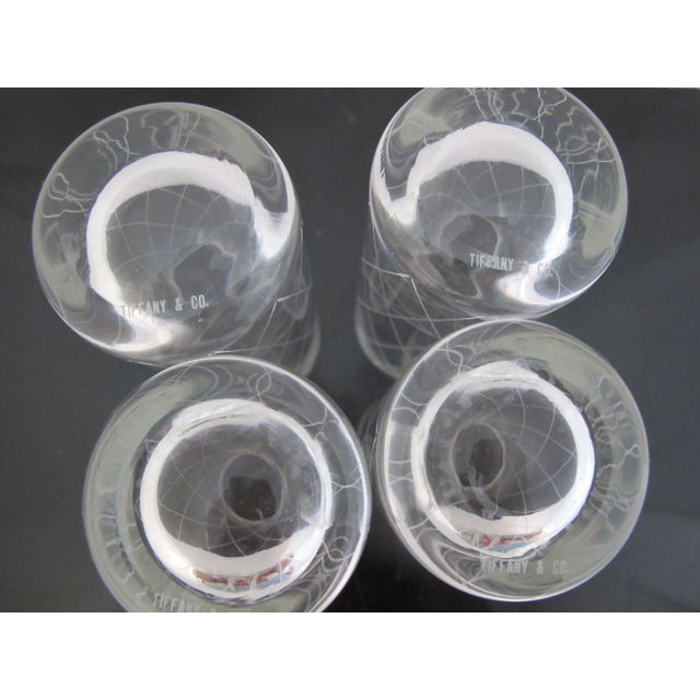 Tiffany & Co Crystal Etched Diamond Criss Cross Water Glass Tumbler Set of 4 For Sale - Image 9 of 10