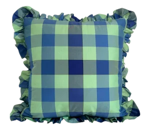 Silk Dupioni Check Plaid Pillow