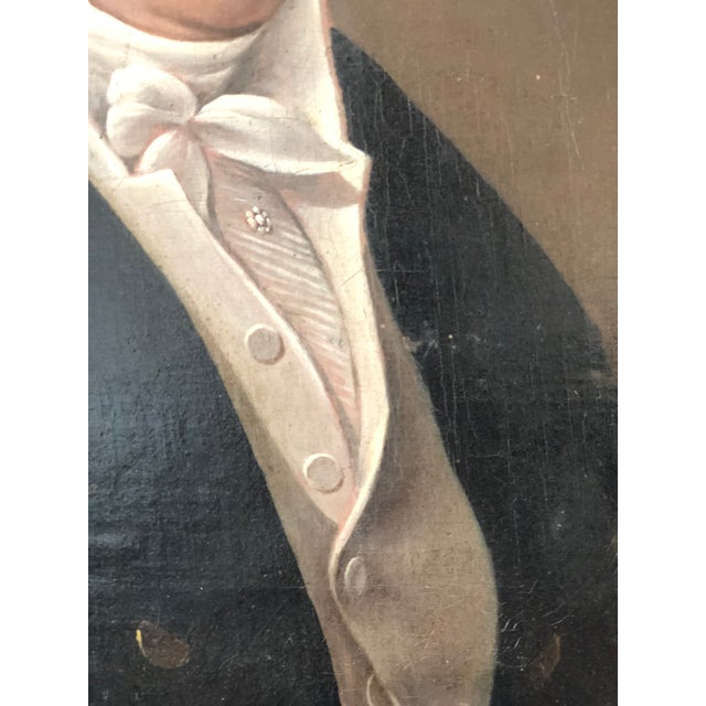 Antique Original Gentleman Oil Painting: 19th Century Biedermeier Portrait For Sale - Image 4 of 12