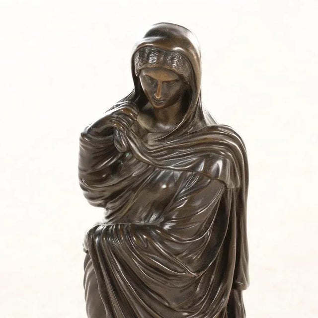 Figurative Antique Classical Bronze Statue of a Woman For Sale - Image 3 of 9