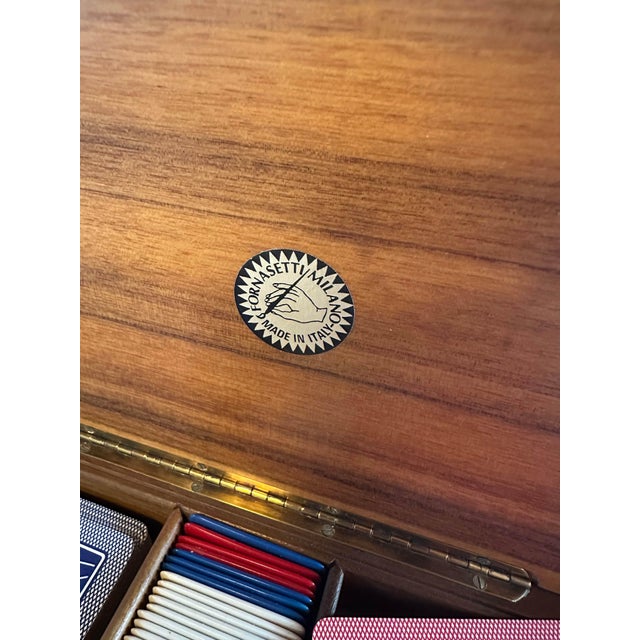 Wood 20th Century Poker Card Game Set Box by Fornasetti For Sale - Image 7 of 7