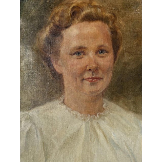 Modern Heinrich Pforr, Portrait of Irene Claus, née Rode, Oil Painting on Canvas For Sale - Image 3 of 12