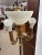 Antique 4 - Bulb Brass Floor Lamp, Marble Base, Center Light + 3 Side Candle Stick Lights For Sale - Image 4 of 7