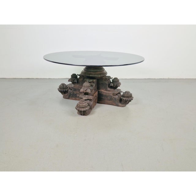 Anglo-Indian Hand-Carved Hardwood and Glass Coffee Table, 1890s For Sale - Image 17 of 18