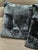 Black Black Shearling Cushions from Alma London, Spain, 2010, Set of 3 For Sale - Image 8 of 10