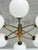 Gold Mid-Century Modern Brass and Opaline Glass 6-Globe Chandelier, 1960s For Sale - Image 8 of 10