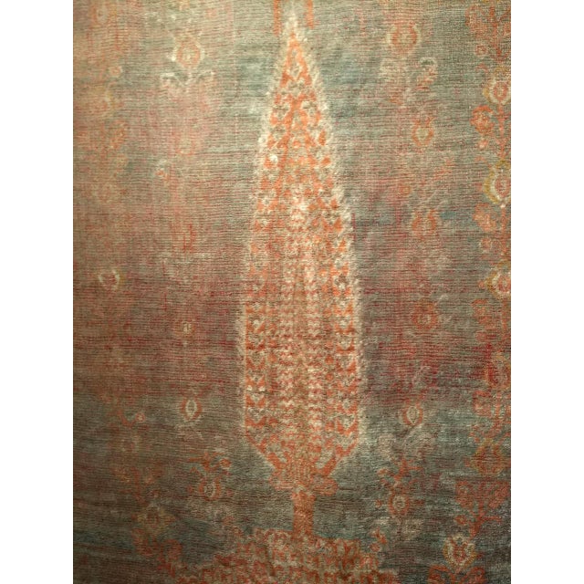 Textile 19th Century Turkish Oushak Rug, Tree of Life Design, Aqua Blue, 7' x 10' For Sale - Image 7 of 13