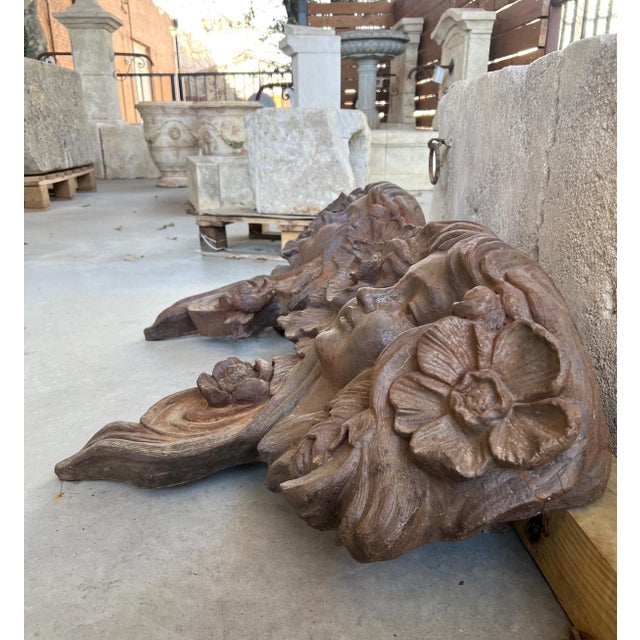 Pair of Antique French Cast Iron Balcony Planters/Ornaments, Circa 1900 For Sale - Image 9 of 11