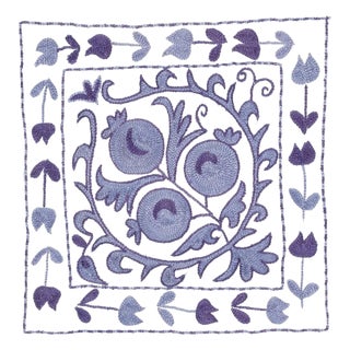 17"x18" All Cotton Cushion Cover. Blue Lace Pillow. Embroidered Pillowcase For Sale