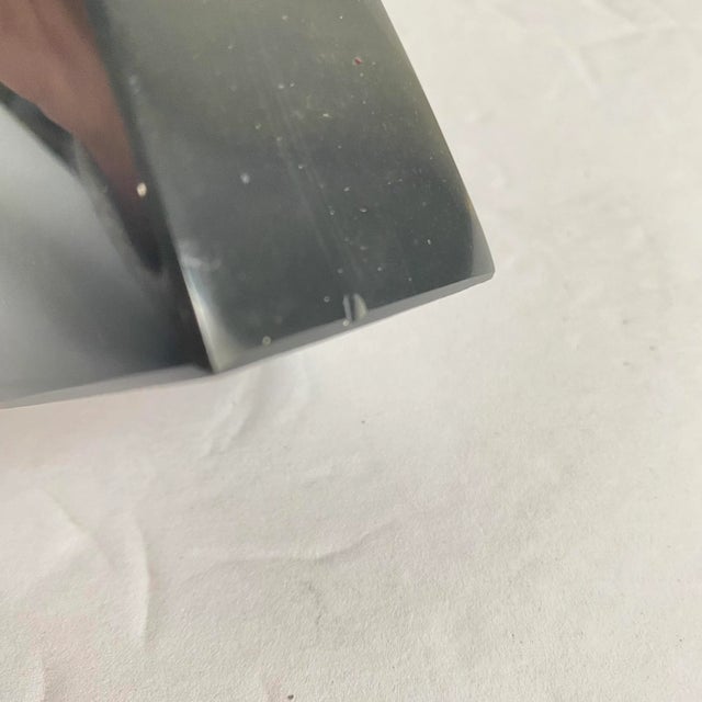 Onyx Taxco Mexico Onyx Warrior Statue Vintage Figurine Inlaid Mosaic Malachite Sterling Silver Accents 5.5” Tall For Sale - Image 8 of 10