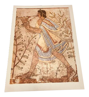 1960s Italian Roman Flute Player Art Print